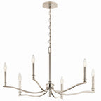 KICHLER 52695PN Malene 32 Inch 6 Light Chandelier In Polished Nickel