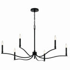 KICHLER 52696BK Malene 42 Inch 6 Light Chandelier In Black