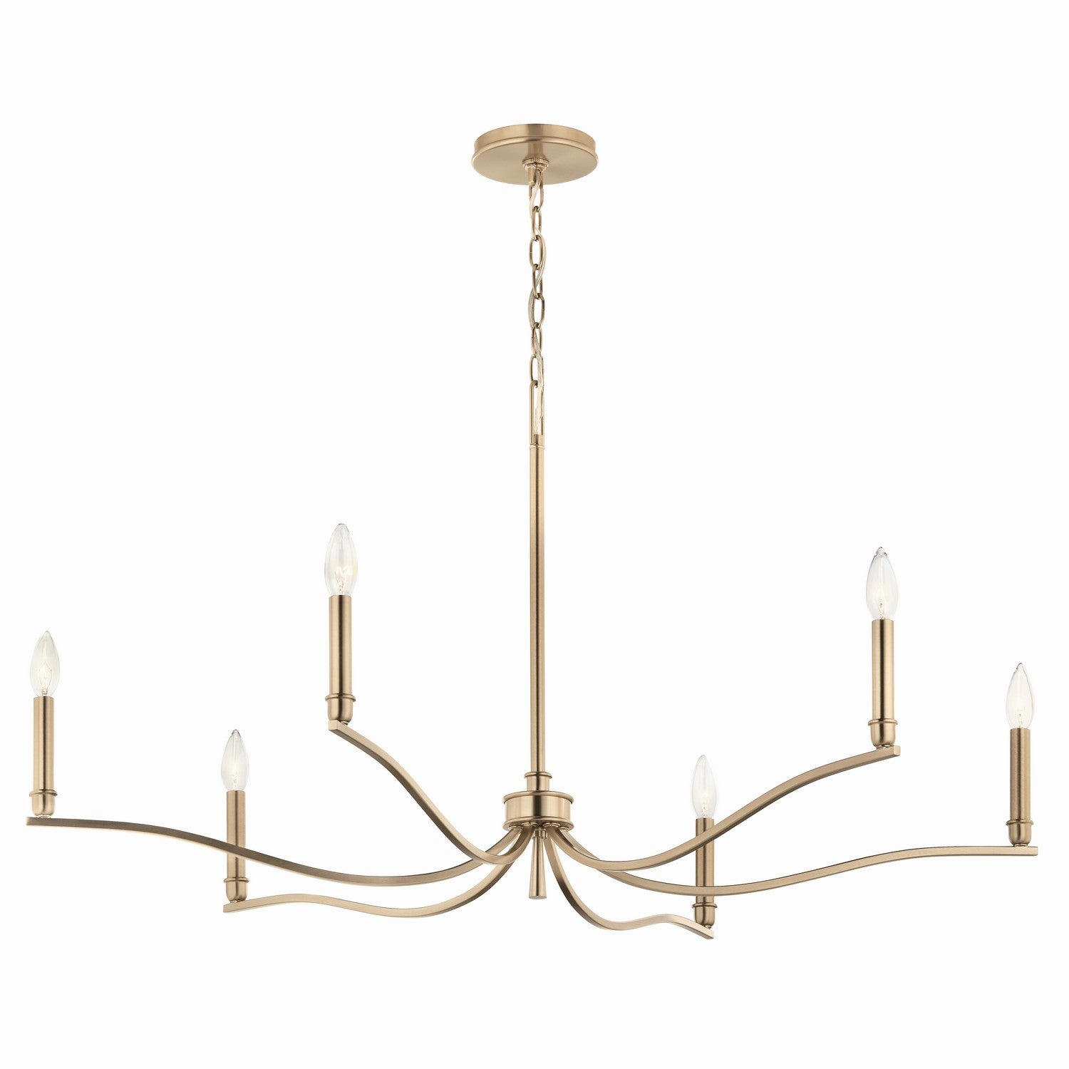 KICHLER 52696CPZ Malene 42 Inch 6 Light Chandelier In Champagne Bronze