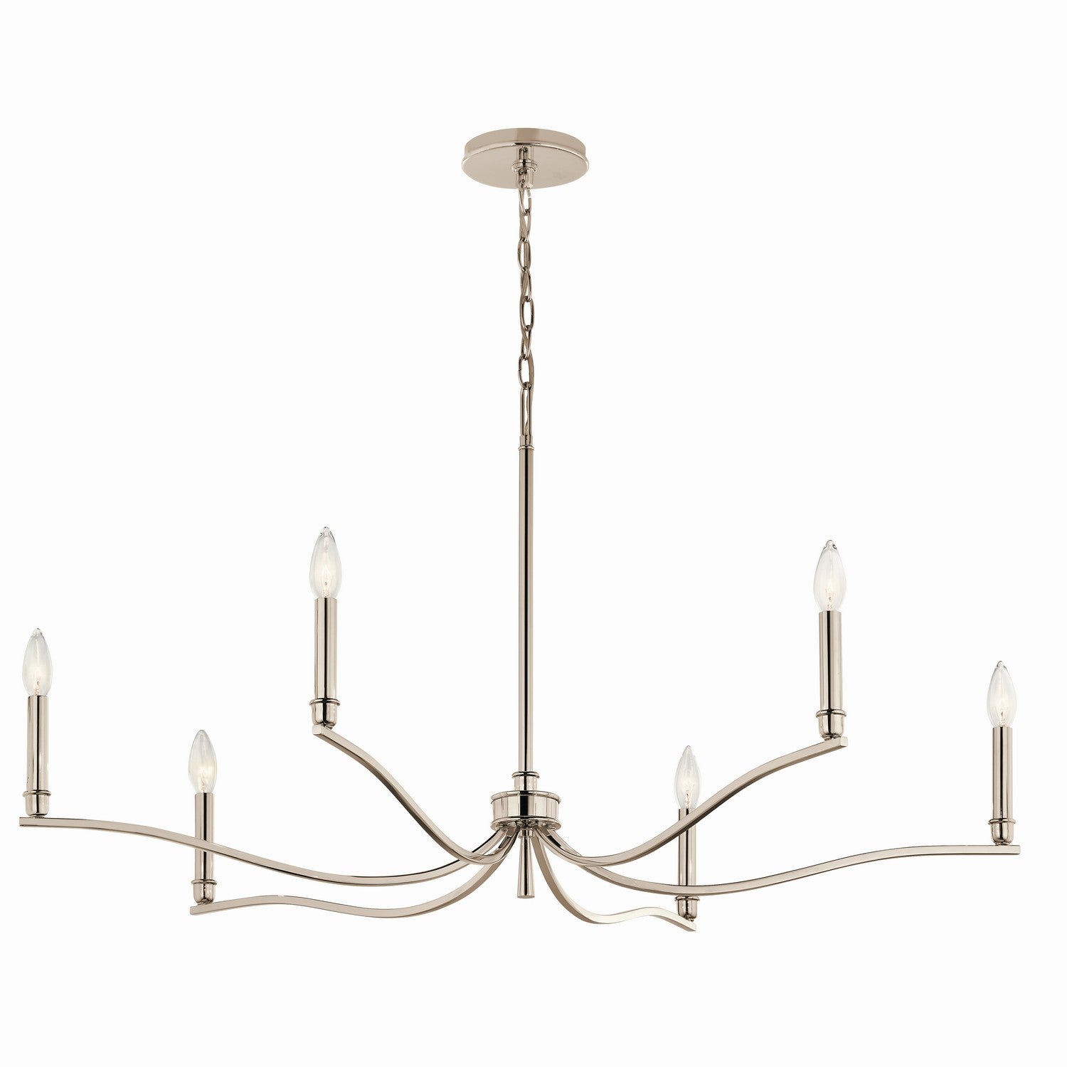 KICHLER 52696PN Malene 42 Inch 6 Light Chandelier In Polished Nickel