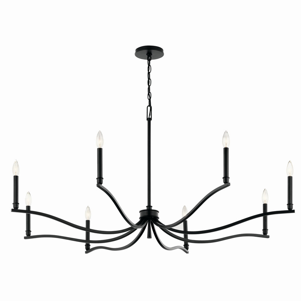 KICHLER 52697BK Malene 52 Inch 8 Light Chandelier In Black