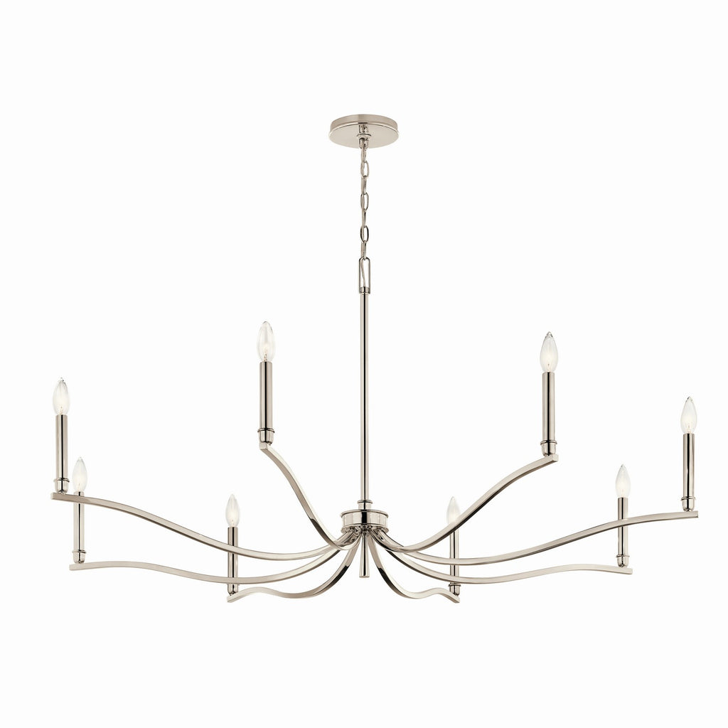 KICHLER 52697PN Malene 52 Inch 8 Light Chandelier In Polished Nickel