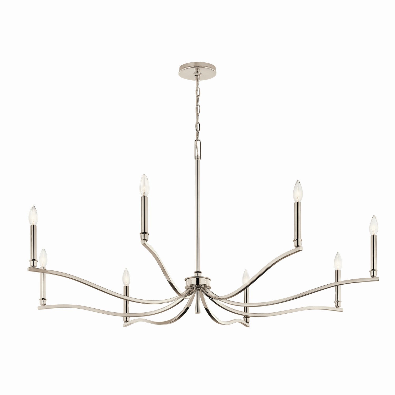 KICHLER 52697PN Malene 52 Inch 8 Light Chandelier In Polished Nickel