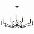 KICHLER 52698BK Malene 52.75 Inch 14 Light 2-Tier Chandelier In Black