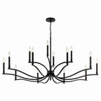 KICHLER 52698BK Malene 52.75 Inch 14 Light 2-Tier Chandelier In Black