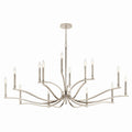 KICHLER 52698PN Malene 52.75 Inch 14 Light 2-Tier Chandelier In Polished Nickel