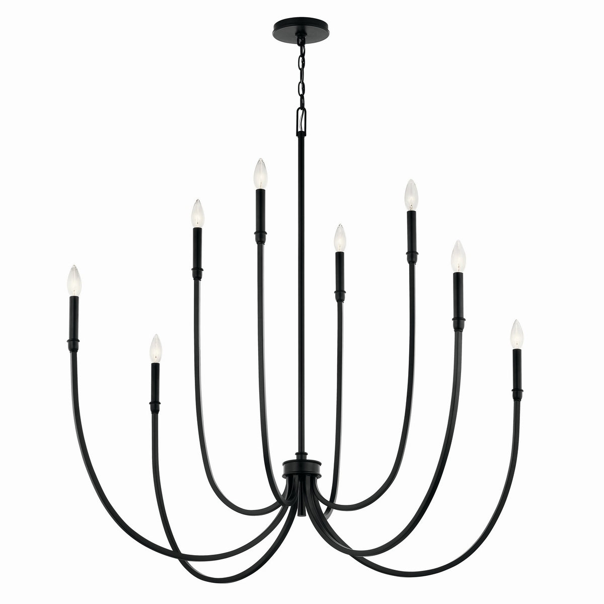 KICHLER 52699BK Malene 45.25 Inch 8 Light Foyer Chandelier In Black