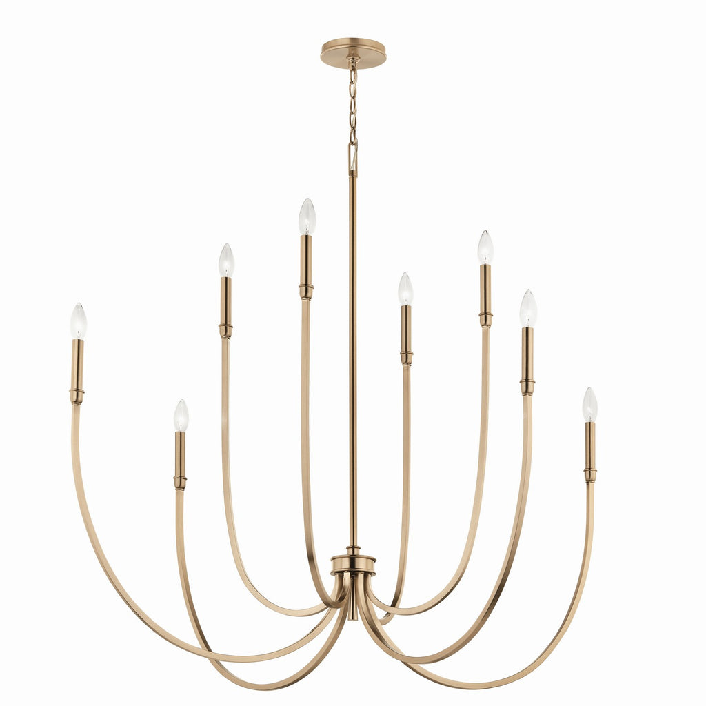 KICHLER 52699CPZ Malene 45.25 Inch 8 Light Foyer Chandelier In Champagne Bronze