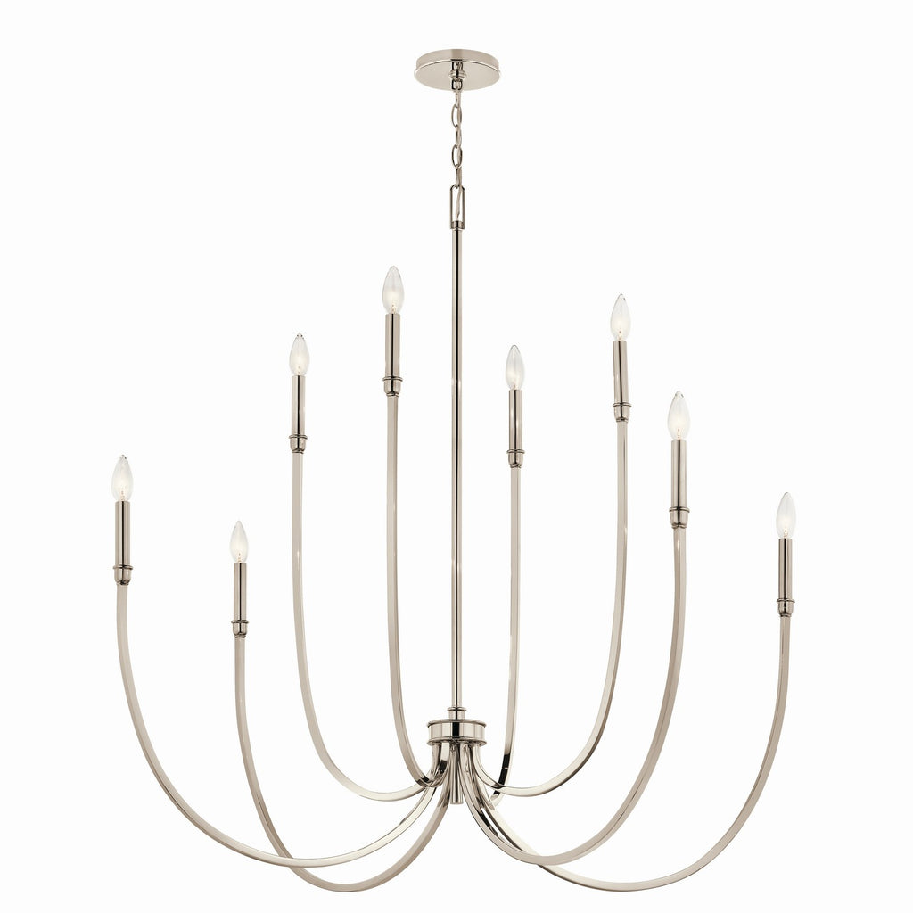 KICHLER 52699PN Malene 45.25 Inch 8 Light Foyer Chandelier In Polished Nickel