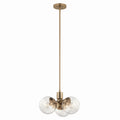 KICHLER 52700CPZCLR Silvarious 16.5 Inch 3 Light Convertible Pendant With Clear Glass In Champagne Bronze
