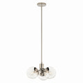 KICHLER 52700PNCLR Silvarious 16.5 Inch 3 Light Convertible Pendant With Clear Glass In Polished Nickel