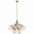 KICHLER 52701CPZ Silvarious 30 Inch 12 Light Convertible Chandelier With Clear Crackled Glass In Champagne Bronze