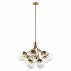 KICHLER 52701CPZCLR Silvarious 30 Inch 12 Light Convertible Chandelier With Clear Glass In Champagne Bronze