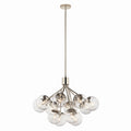 KICHLER 52701PNCLR Silvarious 30 Inch 12 Light Convertible Chandelier With Clear Glass In Polished Nickel