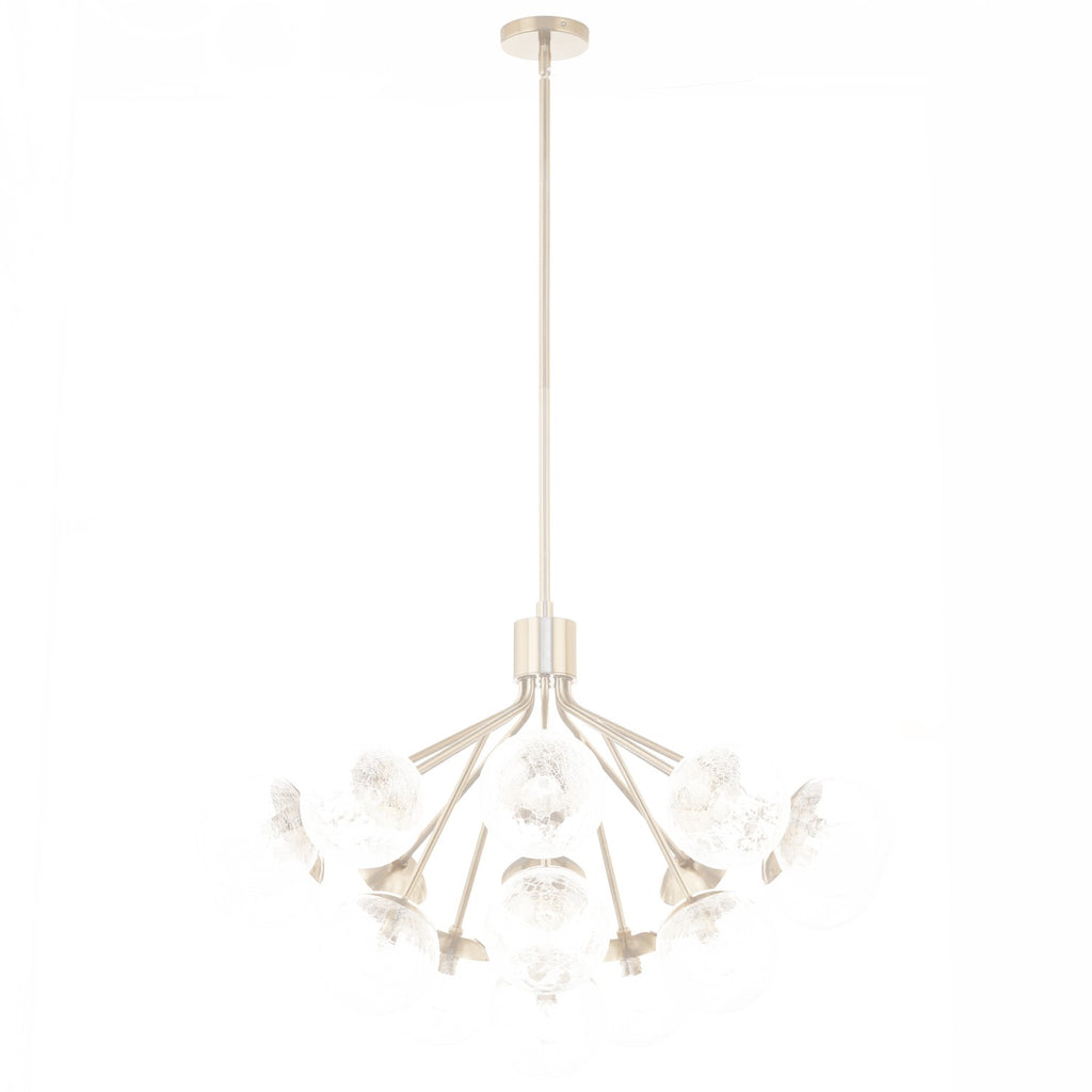 KICHLER 52702CPZ Silvarious 38 Inch 16 Light Convertible Chandelier With Clear Crackled Glass In Champagne Bronze
