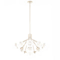 KICHLER 52702CPZ Silvarious 38 Inch 16 Light Convertible Chandelier With Clear Crackled Glass In Champagne Bronze