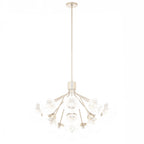 KICHLER 52702CPZ Silvarious 38 Inch 16 Light Convertible Chandelier With Clear Crackled Glass In Champagne Bronze