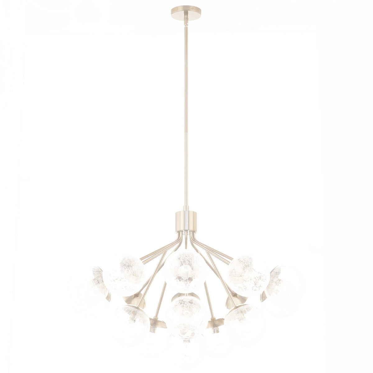 KICHLER 52702CPZ Silvarious 38 Inch 16 Light Convertible Chandelier With Clear Crackled Glass In Champagne Bronze
