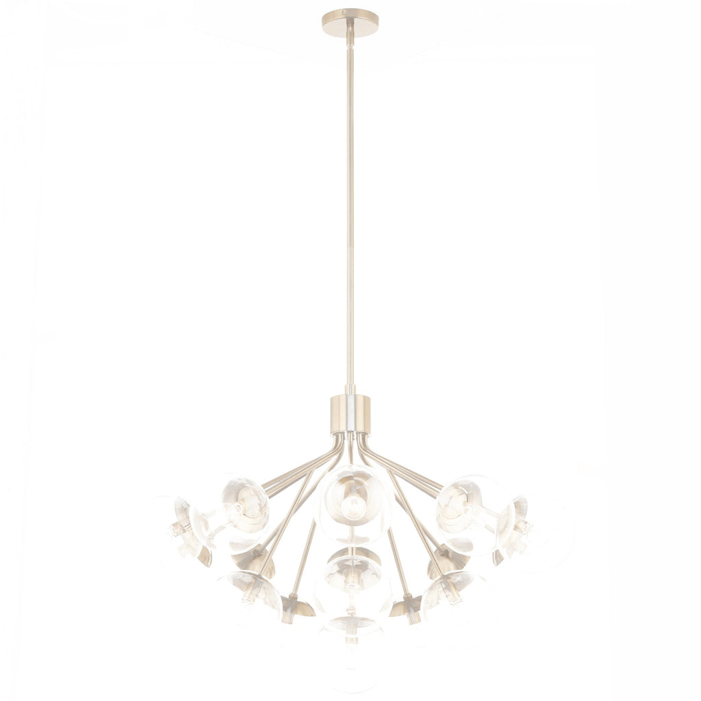 KICHLER 52702CPZCLR Silvarious 38 Inch 16 Light Convertible Chandelier With Clear Glass In Champagne Bronze