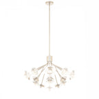 KICHLER 52702CPZCLR Silvarious 38 Inch 16 Light Convertible Chandelier With Clear Glass In Champagne Bronze