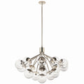 KICHLER 52702PNCLR Silvarious 38 Inch 16 Light Convertible Chandelier With Clear Glass In Polished Nickel
