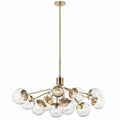 KICHLER 52703CPZCLR Silvarious 48 Inch 12 Light Linear Convertible Chandelier With Clear Glass In Champagne Bronze