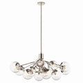 KICHLER 52703PNCLR Silvarious 48 Inch 12 Light Linear Convertible Chandelier With Clear Glass In Polished Nickel