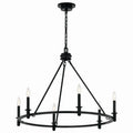 KICHLER 52705BK Carrick 32.25 Inch 6 Light Chandelier In Black