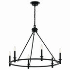 KICHLER 52705BK Carrick 32.25 Inch 6 Light Chandelier In Black