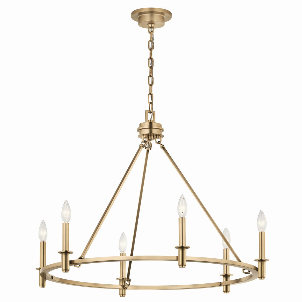 KICHLER 52705CPZ Carrick 32.25 Inch 6 Light Chandelier In Champagne Bronze