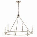 KICHLER 52705PN Carrick 32.25 Inch 6 Light Chandelier In Polished Nickel