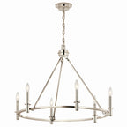 KICHLER 52705PN Carrick 32.25 Inch 6 Light Chandelier In Polished Nickel