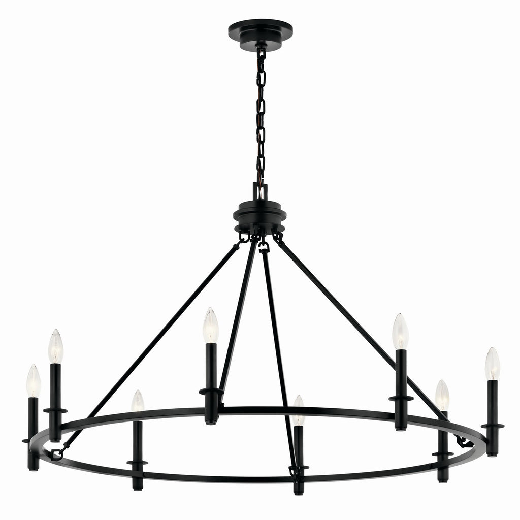 KICHLER 52706BK Carrick 40.75 Inch 8 Light Chandelier In Black