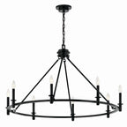 KICHLER 52706BK Carrick 40.75 Inch 8 Light Chandelier In Black