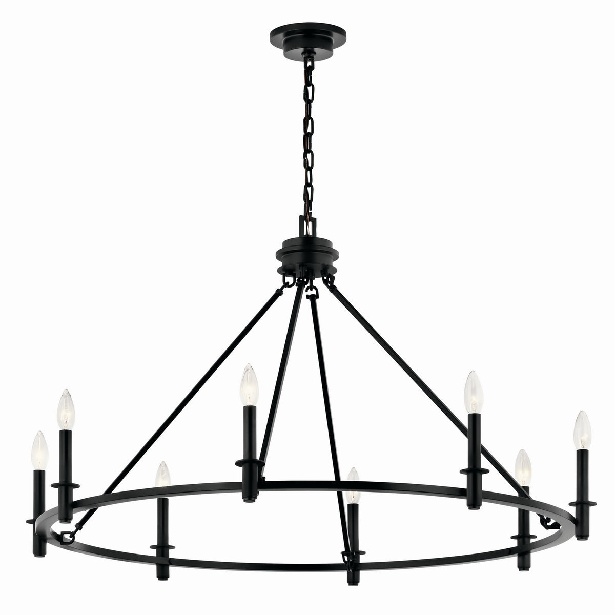 KICHLER 52706BK Carrick 40.75 Inch 8 Light Chandelier In Black