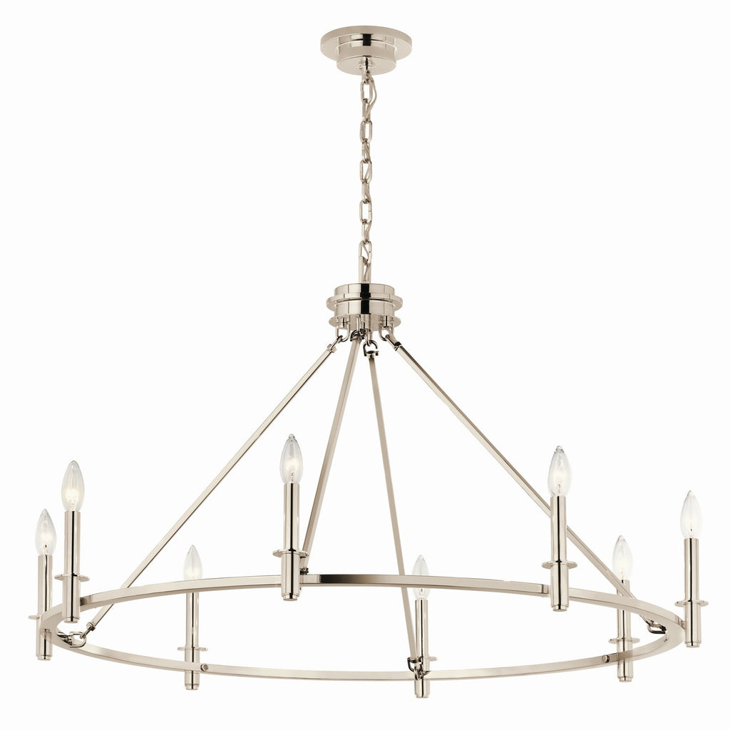 KICHLER 52706PN Carrick 40.75 Inch 8 Light Chandelier In Polished Nickel