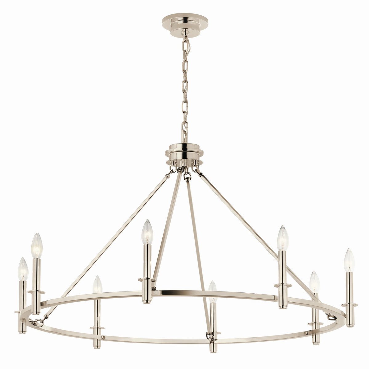 KICHLER 52706PN Carrick 40.75 Inch 8 Light Chandelier In Polished Nickel