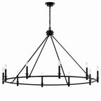 KICHLER 52707BK Carrick 54.25 Inch 10 Light Chandelier In Black
