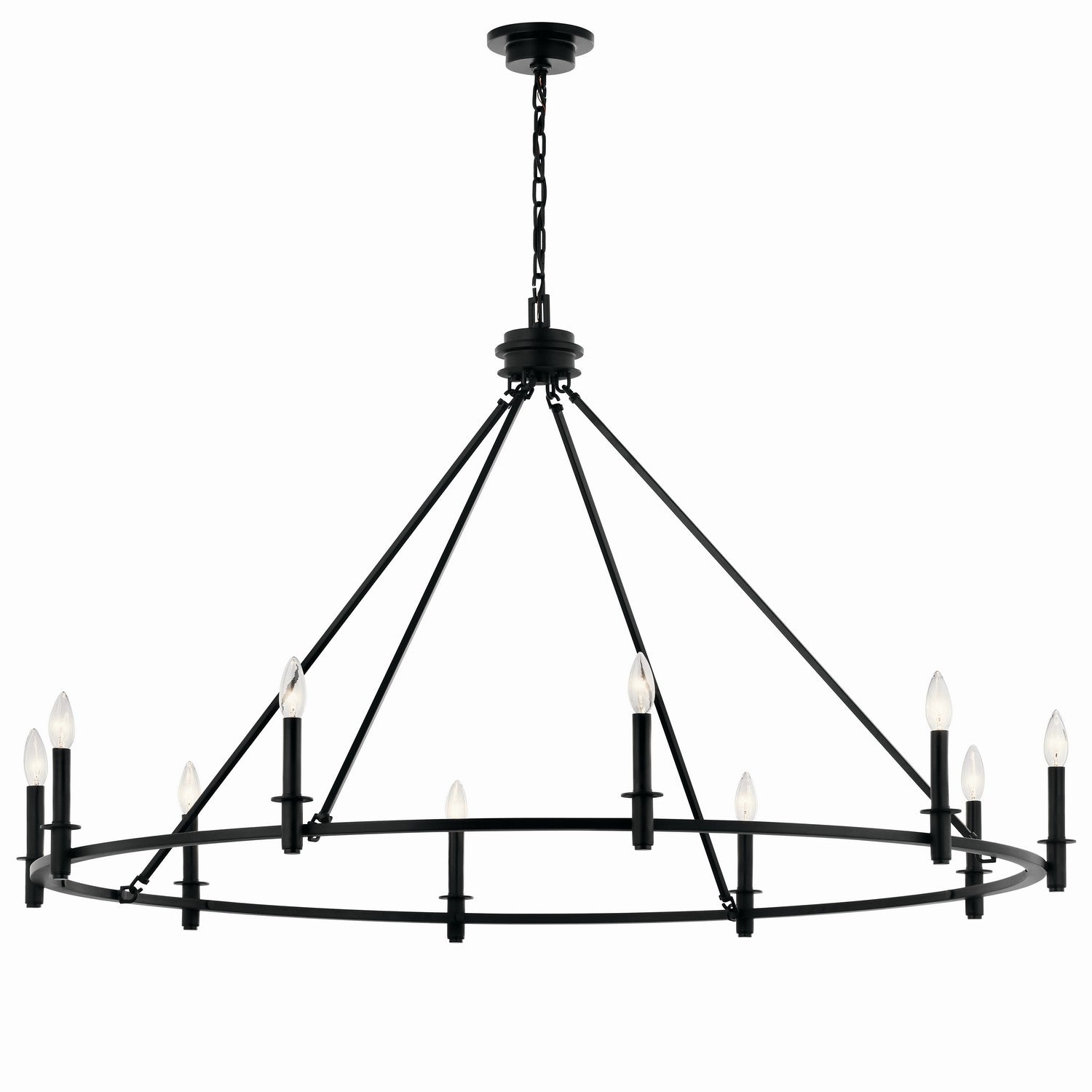 KICHLER 52707BK Carrick 54.25 Inch 10 Light Chandelier In Black