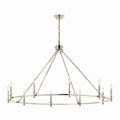 KICHLER 52707PN Carrick 54.25 Inch 10 Light Chandelier In Polished Nickel