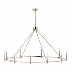 KICHLER 52707PN Carrick 54.25 Inch 10 Light Chandelier In Polished Nickel