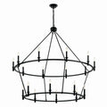 KICHLER 52708BK Carrick 54.25 Inch 18 Light 2-Tier Chandelier In Black