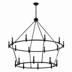 KICHLER 52708BK Carrick 54.25 Inch 18 Light 2-Tier Chandelier In Black