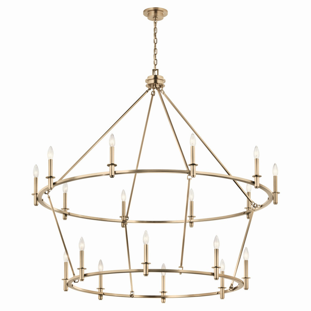 KICHLER 52708CPZ Carrick 54.25 Inch 18 Light 2-Tier Chandelier In Champagne Bronze