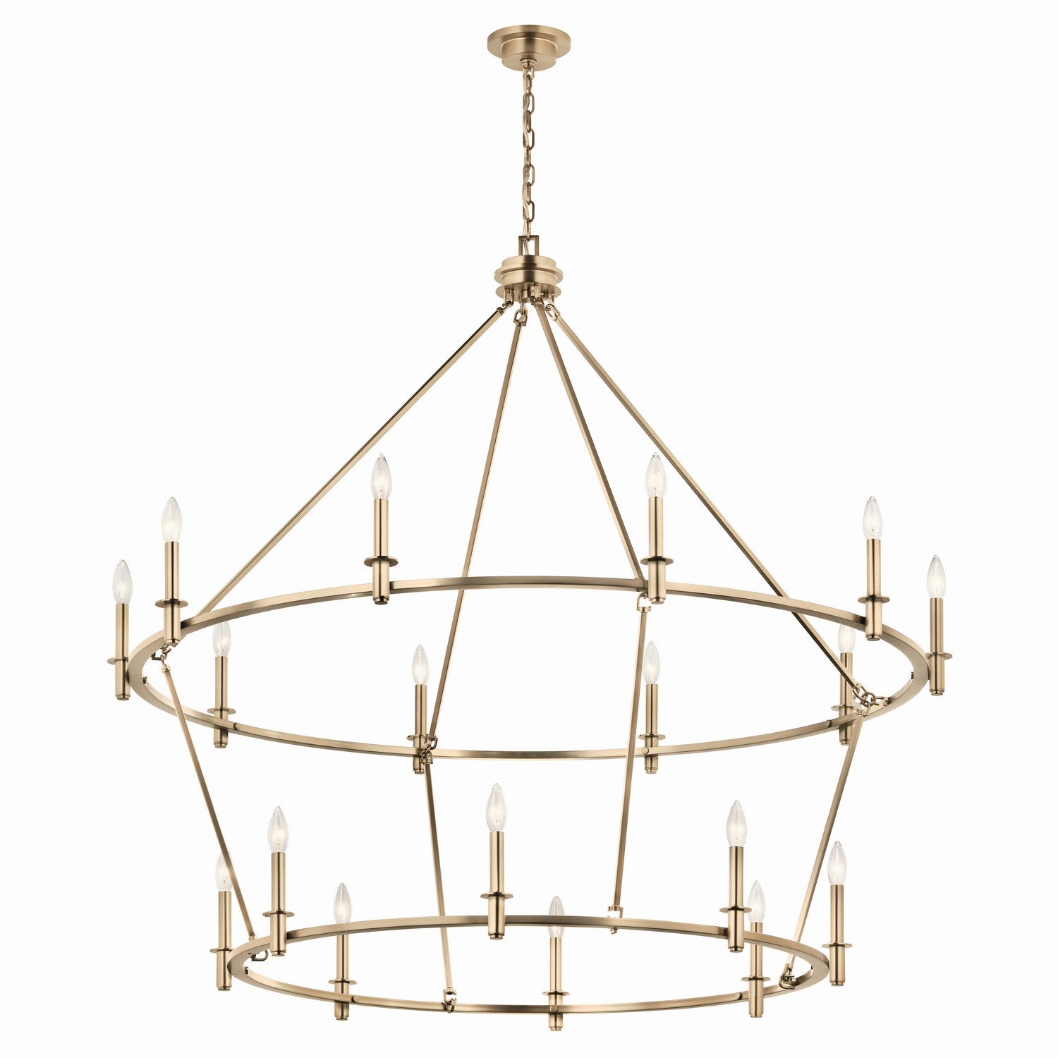 KICHLER 52708CPZ Carrick 54.25 Inch 18 Light 2-Tier Chandelier In Champagne Bronze