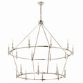 KICHLER 52708PN Carrick 54.25 Inch 18 Light 2-Tier Chandelier In Polished Nickel