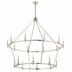KICHLER 52708PN Carrick 54.25 Inch 18 Light 2-Tier Chandelier In Polished Nickel