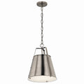 KICHLER 52710CLP Etcher 13 Inch 1 Light Pendant With Etched Painted White Glass Diffuser In Classic Pewter