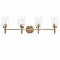 KICHLER 55186CPZ Madden 34 Inch 4 Light Vanity With Clear Glass In Champagne Bronze