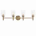 KICHLER 55186CPZ Madden 34 Inch 4 Light Vanity With Clear Glass In Champagne Bronze